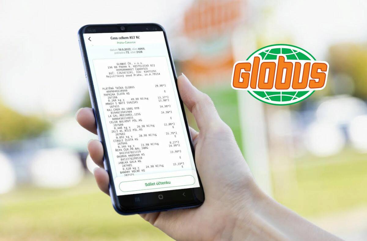 I Globus už díky aplikaci nemusí vydávat tištěné účtenky