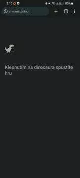 Google Chrome Dino hra Android widget start