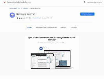 Google Chrome Samsung Internet záložky synchronizace návod přidání rozšíření
