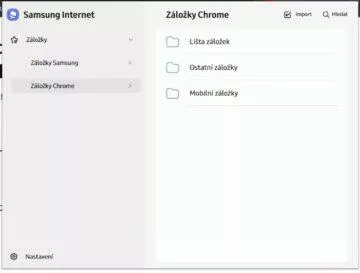 Google Chrome Samsung Internet záložky synchronizace návod přidáno