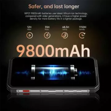 Oukitel WP21 9 800mAh baterie 66W nabíjení 120Hz displej baterie