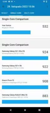 t phone jedno jádro geekbench