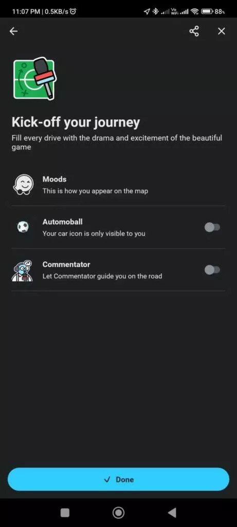 Waze navigace fotbalové téma grafika komentář