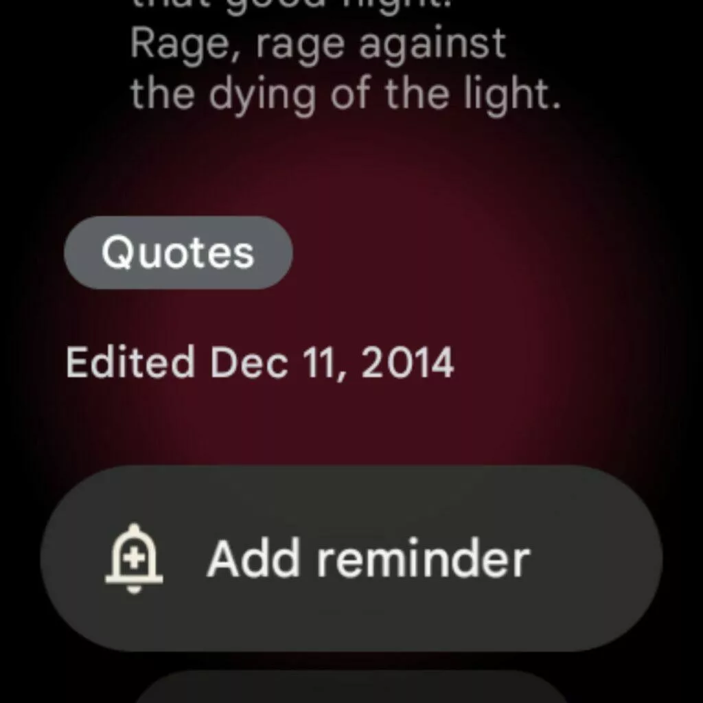 hodinky Wear OS 3 vzhledově upravený Google Keep úpravy