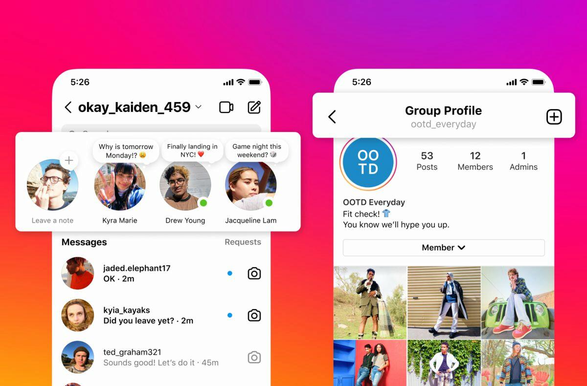 Na Instagram míří textové poznámky nebo skupinové profily