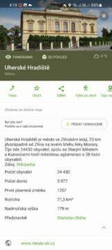 Mapy.cz nové strukturované informace místa Uherské Hradiště