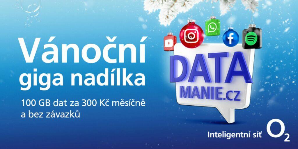 O2 Datamánie SIM 100 GB 300 Kč zima 2022
