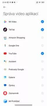 správa video aplikací miui
