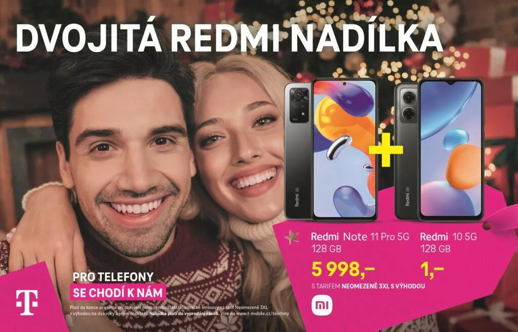 T-Mobile vánoční slevy adventní kalendář 2022 Redmi dvojitá