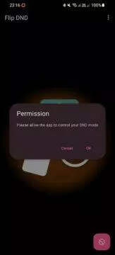 Android aplikace Flip DND Flip to shhh režim nerušit otočení 1 oprávnění