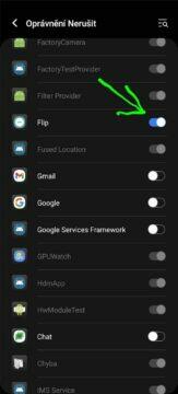 Android aplikace Flip DND Flip to shhh režim nerušit otočení 2 oprávnění nerušit