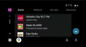 Android Auto aplikace Rádia.cz ukázka stanice