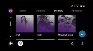 Android Auto aplikace Rádia.cz ukázka stanice žánry