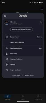 Google aplikace Material You menu
