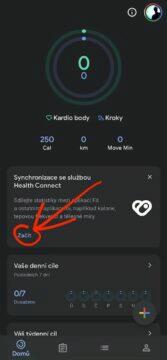 Google Fit Samsung Health synchronizace dat zdraví Health Connect návod Nastavení aplikace Google Fit 1