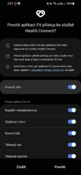 Google Fit Samsung Health synchronizace dat zdraví Health Connect návod Nastavení aplikace Google Fit 3
