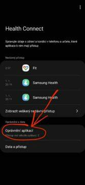 Google Fit Samsung Health synchronizace dat zdraví Health Connect návod Nastavení aplikace Health Connect 1