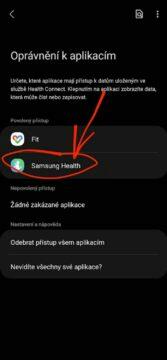 Google Fit Samsung Health synchronizace dat zdraví Health Connect návod Nastavení aplikace Health Connect 2