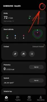 Google Fit Samsung Health synchronizace dat zdraví Health Connect návod Nastavení aplikace Samsung Health 1