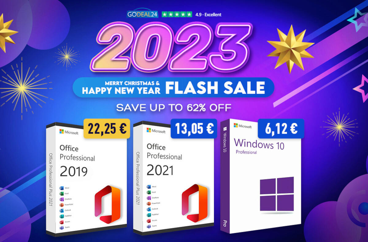 Nový rok 2023 přináší slevy na Office 2021 Pro, Windows 10