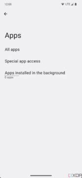 Android 14 DP1 bloatware odinstalace aplikací screenshot