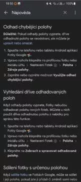 Fotky Google analýza pozadí odhad chybějící polohy nastavení mazání úprava