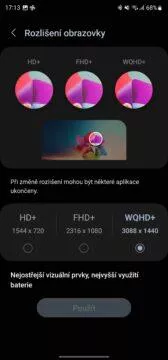 galaxy s23 ultra rozlišení změna nastavení