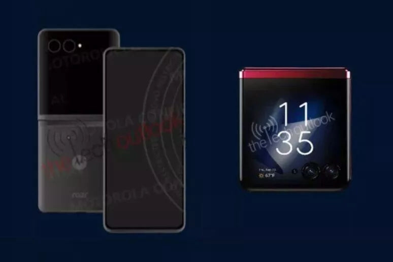 Motorola RAZR 2023 render vnější displej větší Motorola RAZR 2023 render vnější displej větší
