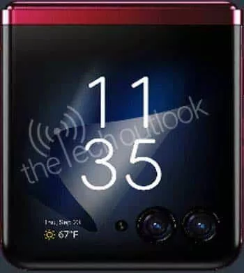 Motorola RAZR 2023 render vnější displej větší ukázka Motorola RAZR 2023 render vnější displej větší ukázka