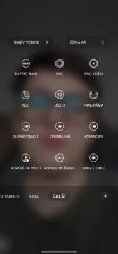 Samsung Fotoaparát rychlý přístup do aplikace Expert RAW