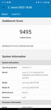 Samsung Galaxy S23 Ultra Geekbench Vulkan