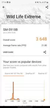 Samsung Galaxy S23 Ultra Wildlife Extreme 3DMark