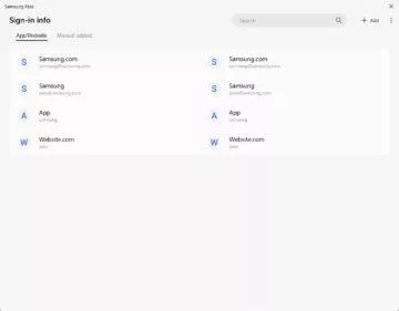 Samsung pass Windows aplikace správce hesel stránky aplikace