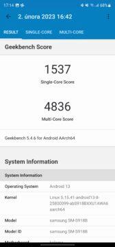 Geekbench 5 Galaxy S23 Ultra