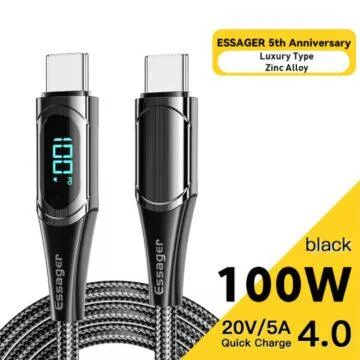 AliExpress Essager příslušenství slevy 100W nabíjecí USB-C USB-C kabel