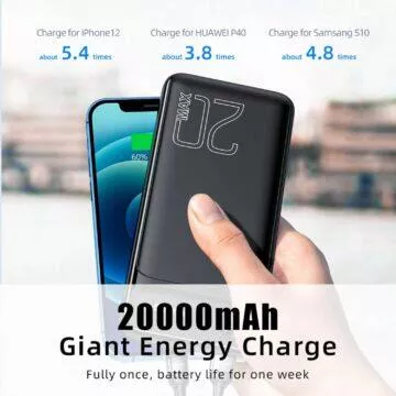 AliExpress Essager příslušenství slevy 20 000mAh 20W powerbanka