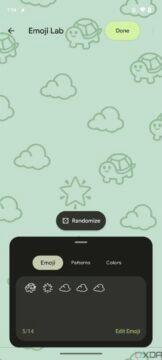 Android 14 Emoji tapety editor značky
