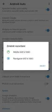 Android Auto Coolwalk UI změnit rozvržení zobrazení přepínač nastavení média navigace