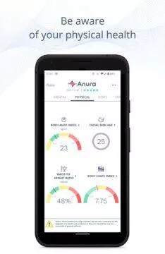 aplikace anura lite diagnóza sken obličeje BMI