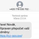 eGov podvod Portál občana SMS e-maily ukázka přepočet
