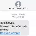 eGov podvod Portál občana SMS e-maily ukázka přepočet