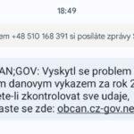 eGov podvod Portál občana SMS e-maily ukázka výkaz