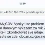 eGov podvod Portál občana SMS e-maily ukázka výkaz