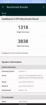 geekbench 6 rog phone 6d ultimate