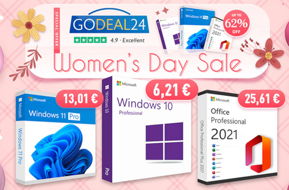 Softwarové slevy na Mezinárodní den žen! Získejte Windows 10