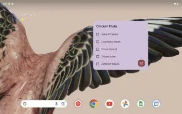 Google Keep nový wiget samostatná poznámka ukázka Google Keep nový wiget samostatná poznámka ukázka