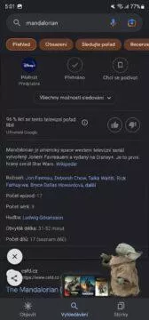 Google vyhledávání Mandalorian Baby Yoda Grogu Easter Egg Síla