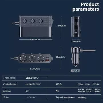 Rozbočovač pro 12V zásuvku (128W) parametry