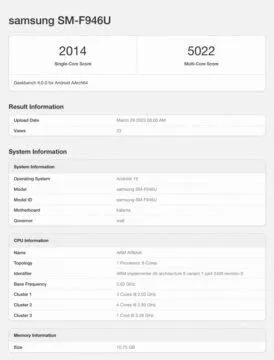 samsung galaxy z fold5 geekbench