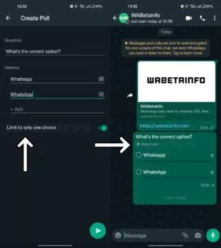 WhatsApp ankety omezit na jednu odpověď náhled